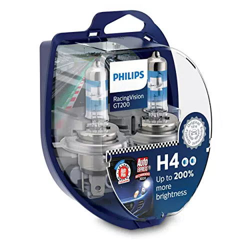 Philips RacingVision GT200 H4 lampadina fari auto +200%, set da 2