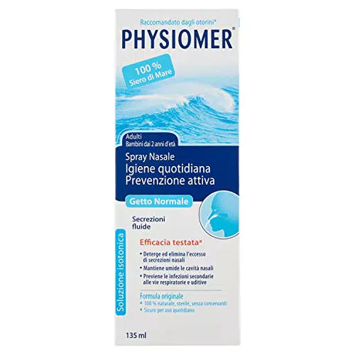 Physiomer Spray Nasale Getto Normale Spray Decongestionante per il Naso Chiuso e Lavaggi Nasali Adulti