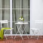 Piushopping SET DA PRANZO PER GIARDINO, IN ACCIAIO CON TAVOLO ROTONDO E 2 SEDIE PIEGHEVOLI