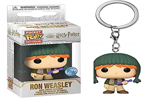 Funko POP! Keychain: Harry Potter Holiday - Ron Weasley - Mini Figura in Vinile da Collezione Novità Portachiavi - Riempitivi per Calze - Idea Regalo - Merchandising Ufficiale - Movies Fans