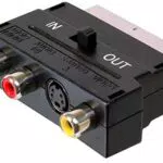 PremiumCord - Adattatore SCART-3x RCA + S-Video con interruttore on/off