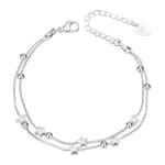 QianSiLi 2 in 1 bracciale da donna, argento 925