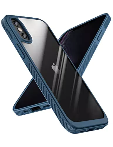 Quikbee Clear Progettata per iPhone X/XS Custodia, Custodia Protettiva Antiurto Sottile per iPhone X/XS 5.8"-Blu