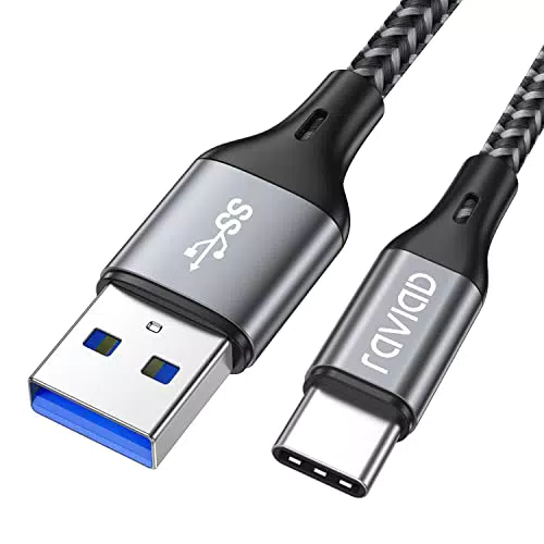 RAVIAD Cavo USB C a USB 3.0 A, Nylon Intrecciato Cavo USB Tipo C di Ricarica Rapida e Trasmissione per Samsung Galaxy S21/S20/S10/ S9/S8