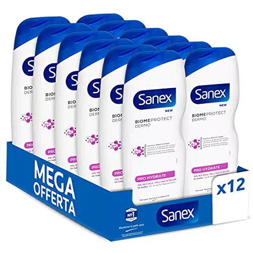 Sanex Bagnoschiuma BiomeProtect Dermo Pro Hydrate, 600 ml