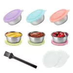 SAVITA 6 Pezzi Contenitore Condimento Insalata, Contenitore Salsa Ermetico Contenitore Salsa Monodose per Bento Box Lunch Travel