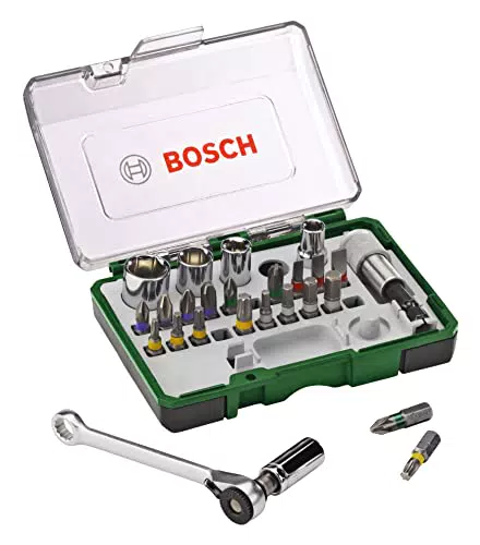 Set Bosch da 27 pz. Set di bit di avvitamento e cricchetti