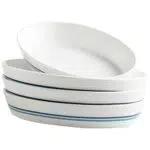 Set da 4 Teglie da Forno in Ceramica, Set Stampo da Forno Teglia da Forno Ovale Teglie