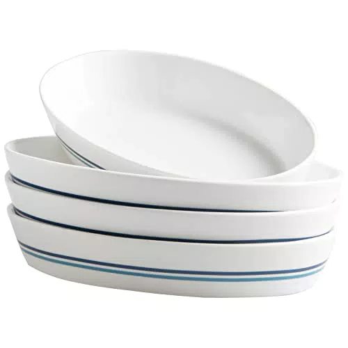 Set da 4 Teglie da Forno in Ceramica, Set Stampo da Forno Teglia da Forno Ovale Teglie