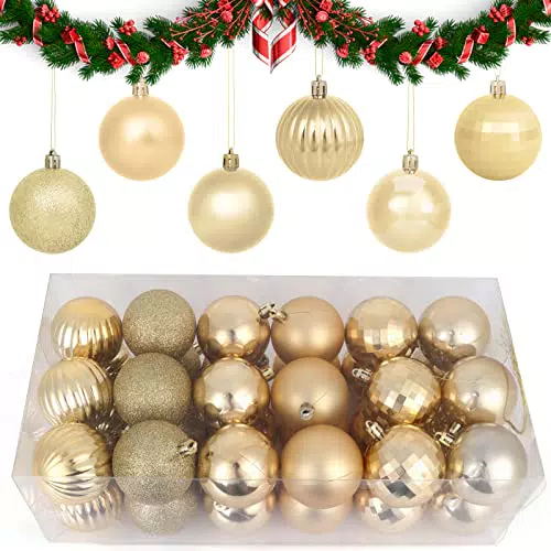 shengo Set di 36 palline di Natale in plastica, 4 cm