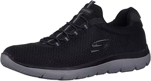Skechers Summitscarpe da Ginnastica Uomo, Black Mesh/Charcoal Trim