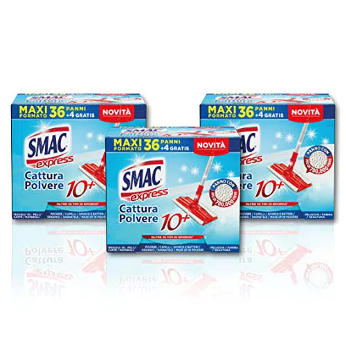 Smac - Panni Umidi Detergenti Lavapavimenti Adatti a Ogni Scopa, 36 Panni,  Pulizia senza Risciacquo, Zero Aloni, Profumo di Limone, 12 Panni x 3  Confezioni : : Casa e cucina