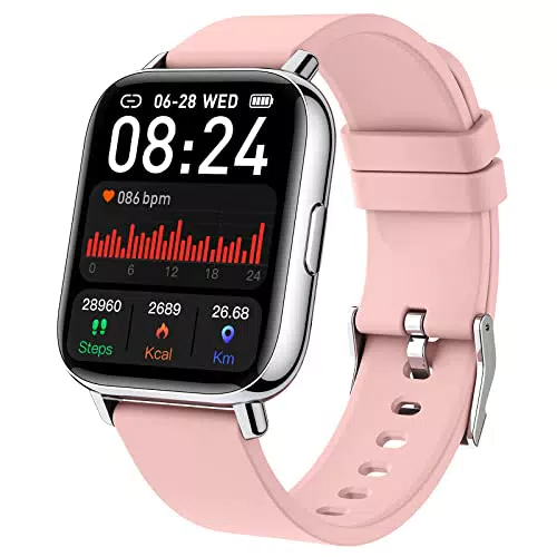 2023 Smartwatch Uomo Donna con Contapassi e Cardiofrequenzimetro, rosa