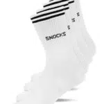 Snocks Calzini Uomo Spugna Bianchi Calze Sportive Uomo Calze Tennis Bianco Taglia 39-42 Calzini Uomo Cotone Calzini Donna Spugna Sportivi