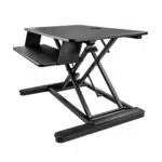StarTech.com Standing desk per due monitor con vassoio per tastiera - Convertitore per scrivania regolabile in altezza - Ampia superficie - Scrivania ergonomica sit-stand - Pre-assemblato