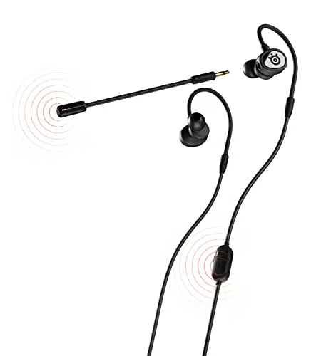 SteelSeries Tusq - Cuffie da gioco mobili in-ear - Doppio microfono con microfono a braccio staccabile - Auricolari dal design ergonomico con sospensione - Per dispositivi mobili