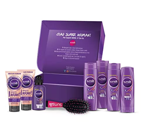 Sunsilk, Box Liscio Perfetto, Idea Regalo Donna per Capelli Lisci con 3 Shampoo 250 ml