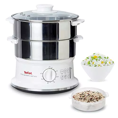 Tefal Vc1451 Vaporiera Convenient Series Inox, Timer Con Spegnimento Automatico
