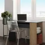Temahome Yale Scrivania, Legno Composito, Beige/Nero