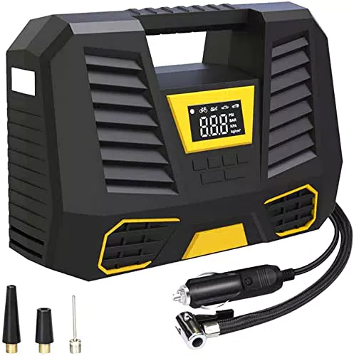 tEokEibEno Compressore d'aria per auto, 12 V, mini compressore portatile