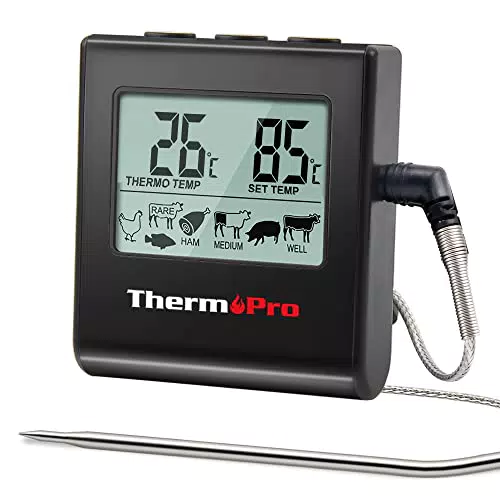 ThermoPro TP16B Termometro da Cucina Digitale Con Ampio Display LCD in acciaio inox