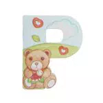 Lettera P da Parete con Orsetto Teddy - THUN - 8 cm