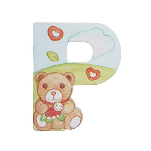 Lettera P da Parete con Orsetto Teddy - THUN - 8 cm