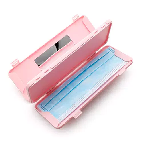 TIANLIN Custodia per mascherine, Organizer in Plastica Rosa