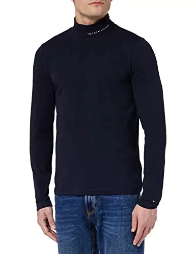 Tommy Hilfiger T-Shirt con Logo Tommy LS, Desert Sky