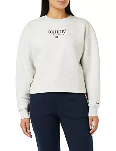 Tommy Jeans Tjw Rlxd Essential Logo 1 Crew Felpe, Silver Grey Htr