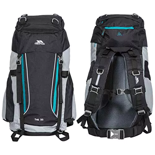 Trespass-Trek, Zaino, colore: cenere, 33 litri
