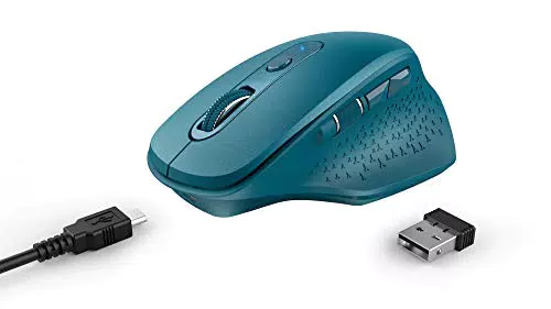 Trust Ozaa Mouse Wireless Ricaricabile, Ergonomico, Sei Pulsanti, Senza Fili - blu