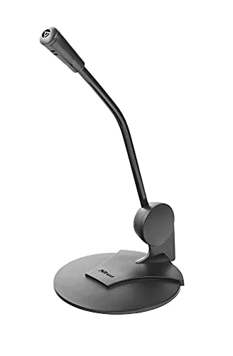 Trust Primo Microfono da Tavolo ad Alta Sensibilità su Supporto con Spina da 3.5 mm