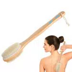 URAQT Spazzola Bagno Schiena, Spazzola per il Corpo in Setole Naturali da Doccia per Cellulite, Esfoliante, Acne, SPA, Massaggio