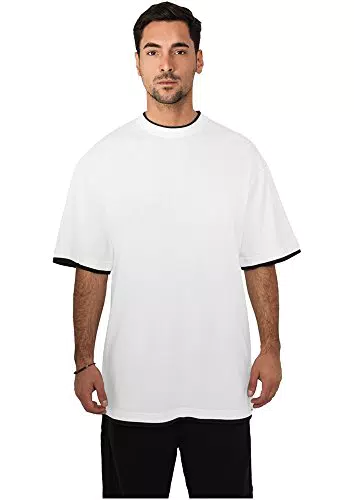 Urban Classics Contrast Tall Teeaglia Uomo, Bianco