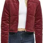 Urban Classics Giacca da Donna Corduroy Puffer, Bordeaux