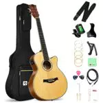 Vangoa 3/4 Chitarra Acustica Elettro Principianti Cutaway Chitarra Elettroacustica 36 pollici Set con Sintonizzatore integrato Equalizzatore a 2 Bande