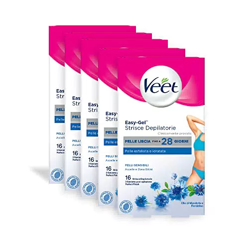 Veet Strisce Depilatorie Ascelle e Bikini per Pelli Sensibili