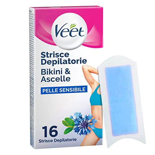Veet Strisce Depilatorie Ascelle e Bikini per Pelli Sensibili