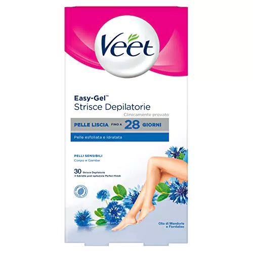 Veet Strisce Depilatorie Pelli Sensibili per Gambe, Braccia
