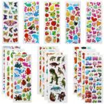 Vicloon Adesivi per Bambini 500+ Adesivi 3D, Puffy Adesivi per Regali Gratificanti Scrapbooking Inclusi Animali