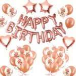Victarvos Decorazioni per Festa di Compleanno, Palloncini Oro Rosa per Compleanno e Lettere di Happy Birthday