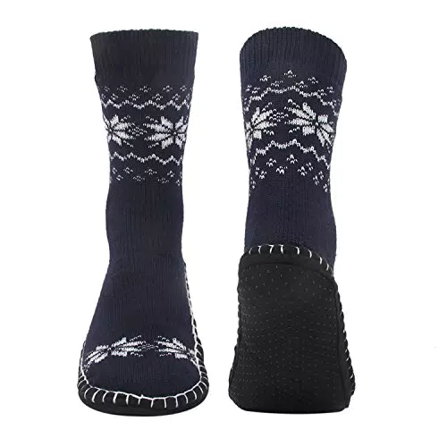 Vihir Calzini Slipper Nonslip Lavorati a Maglia, Blu