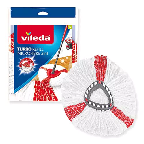 Vileda Turbo 2in1 fiocco ricambio, confezione da 1, adatto ai sistemi Turbo e Turbo Smart