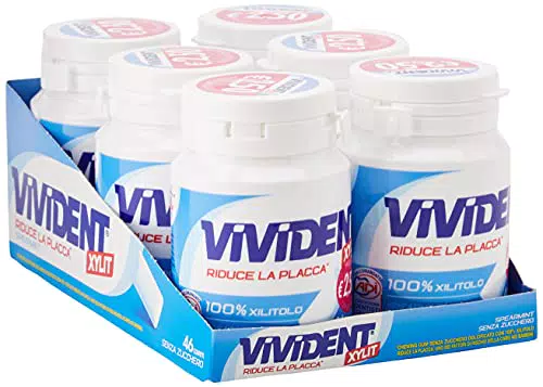 Vivident Xylit Chewing Gum Senza Zucchero, Gusto Menta