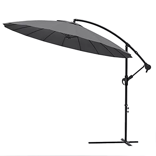 VOUNOT 300 cm Shanghai Ombrellone Decentrato, Parasole Giardino Grande con Manovella e Copertura