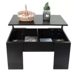Wakects Tavolino da caffè di sollevamento, tavolino da caffè da tavolo in MDF con forniture per la casa da tavolo regolabili in altezza