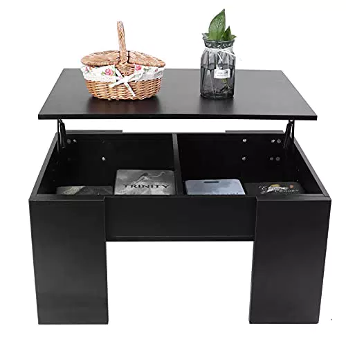 Wakects Tavolino da caffè di sollevamento, tavolino da caffè da tavolo in MDF con forniture per la casa da tavolo regolabili in altezza