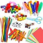 WATINC 800 Pezzi Set di Artigianato Artistico Fai da Te Forniture per Bambini I più Piccoli I Kit di Forniture per L'Artigianato per Bambini Moderni Includono Scovolini Occhi Wiggle Googl Pom Pom