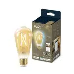 WiZ Lampadina Smart WiFi, Luce Dimmerabile, sfera, E27 con rivestimento ambrato
